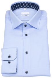 Seidensticker Hemd - Slim Fit - Kentkragen - Kontrastknöpfe - hellblau