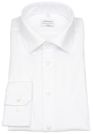 Seidensticker Hemd - Slim Fit - Kentkragen - Twill Struktur - weiß