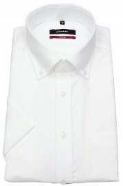 Seidensticker Kurzarmhemd - Regular Fit - Button Down Kragen - weiß
