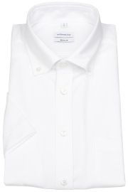 Seidensticker Short-sleeved shirt - Regular Fit - Button-down collar - white - Thumbnail ID: arimuou86c