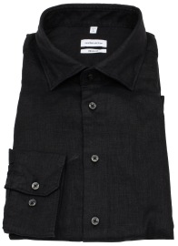 Seidensticker Leinenhemd - Regular Fit - schwarz