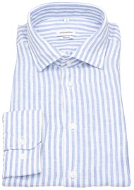 Seidensticker Leinenhemd - Regular Fit - Streifen - hellblau / weiß
