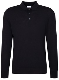 Seidensticker Pullover - Merinowolle - Knopfleiste - dunkelblau