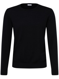 Seidensticker Pullover - Merinowool - Round-neck - Black