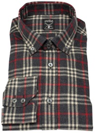 van Laack FlanellShirt - Tailor Fit - Button Down - Meisterwerk - Checked - Multicolored