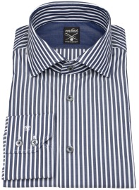 van Laack Shirt - Tailor Fit - Cutaway Collar - Meisterwerk - Striped - Blue / White