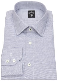 van Laack Shirt - Tailor Fit - Kent Collar - Meisterwerk - With Leinen - Blue / White