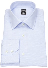 van Laack Shirt - Tailor Fit - Kent Collar - Meisterwerk - With Leinen - Light Blue / White