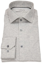 Venti Hemd - Body Fit - Kentkragen - Jersey Flex Stretch - grau