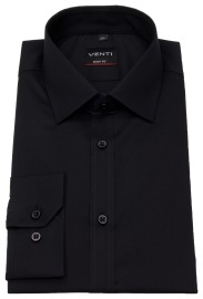 Venti Shirt - Body Fit - Kent Collar - Black - Extra Long Sleeve 72cm - w/o OP