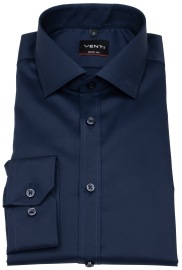 Venti Hemd - Body Fit - Kentkragen - Twill - dunkelblau