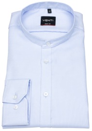 Venti Hemd - Body Fit - Stehkragen - Struktur - hellblau