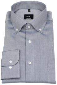 Venti Hemd - Comfort Fit - Button Down Kragen - Oxford Struktur - blau