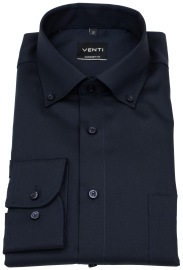 Venti Hemd - Comfort Fit - Button Down Kragen - Oxford Struktur - dunkelblau