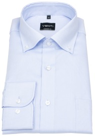 Venti Hemd - Comfort Fit - Button Down Kragen - Oxford Struktur - hellblau