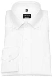 Venti Hemd - Comfort Fit - Button Down Kragen - Oxford Struktur - weiß