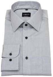 Venti Hemd - Comfort Fit - Kentkragen - Kontrastknöpfe - grau