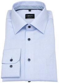 Venti Hemd - Comfort Fit - Kentkragen - Kontrastknöpfe - hellblau
