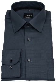 Venti Hemd - Comfort Fit - Kentkragen - Print - schwarz / dunkelgrau