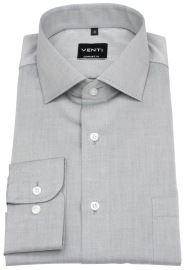 Venti Hemd - Comfort Fit - Kentkragen - Twill - grau
