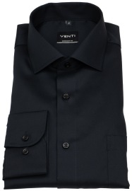 Venti Hemd - Comfort Fit - Kentkragen - Twill - schwarz