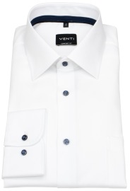 Venti Hemd - Comfort Fit - Print - Kontrastknöpfe - weiß