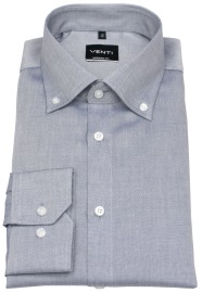 Venti Hemd - Modern Fit - Button Down Kragen - Oxford Struktur - blau