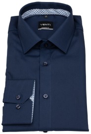 Venti Hemd - Modern Fit - Kentkragen - Kontrastknöpfe - dunkelblau