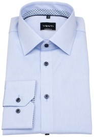 Venti Hemd - Modern Fit - Kentkragen - Kontrastknöpfe - hellblau