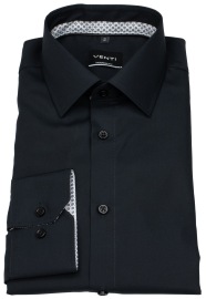 Venti Hemd - Modern Fit - Kentkragen - Kontrastknöpfe - schwarz
