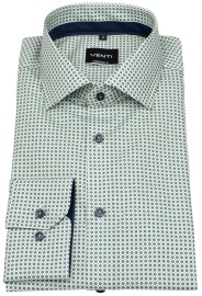 Venti Hemd - Modern Fit - Kentkragen - Print - grün / weiß