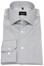 Venti Hemd - Modern Fit - Kentkragen - Twill - grau