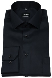 Venti Hemd - Modern Fit - Kentkragen - Twill - schwarz