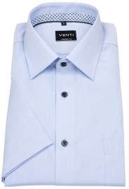 Venti Kurzarmhemd - Comfort Fit - Kontrastknöpfe - hellblau