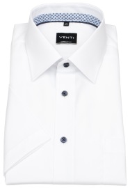 Venti Kurzarmhemd - Comfort Fit - Kontrastknöpfe - weiß