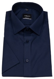 Venti Short Sleeve Shirt - Modern Fit - Dark Blue - w/o OP