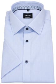 Venti Kurzarmhemd - Modern Fit - Kontrastknöpfe - hellblau