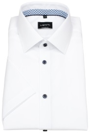 Venti Kurzarmhemd - Modern Fit - Kontrastknöpfe - weiß