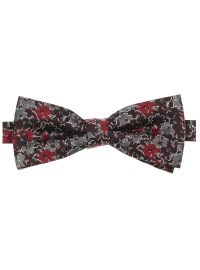Venti Schleife / Fliege - Seide - florales Muster - rot