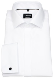 Venti Smokinghemd - Comfort Fit - verdeckte Knopfleiste - Umschlagmanschette - weiß