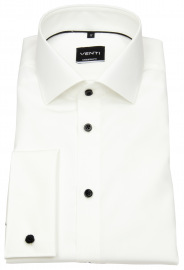 Venti Gala Shirt - Modern Fit - Kontrastköpfe - Double Cuff - Light Beige - w/o OP