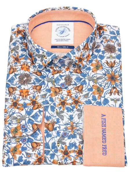 A Fish Named Fred Hemd - Modern Fit - Print - Art Nouveau - mehrfarbig