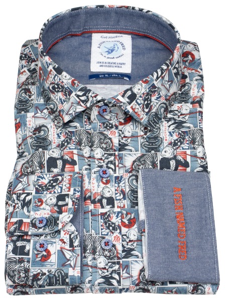 A Fish Named Fred Shirt - Modern Fit - Print - Manga - multicolored