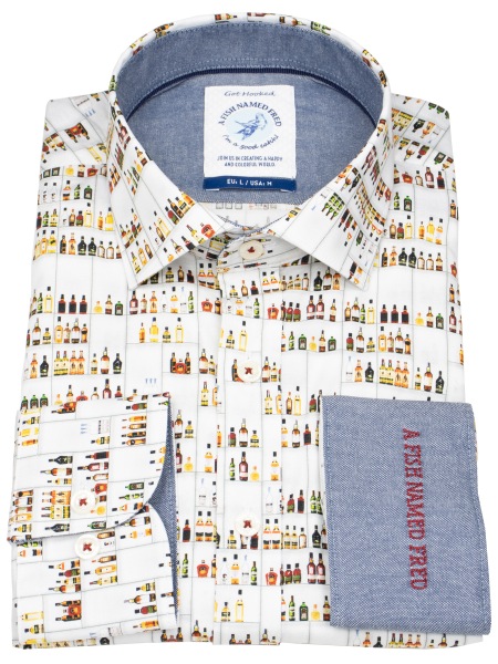 A Fish Named Fred Hemd - Modern Fit - Print - Spirituosen - mehrfarbig - ohne OVP