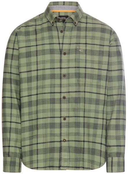 Camel Active Shirt - Regular Fit - Button-Down - Fine Check - Green