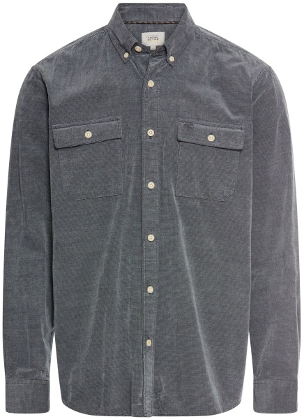Camel Active Hemd - Regular Fit - Button Down Kragen - zwei aufgesetzte Taschen - blau