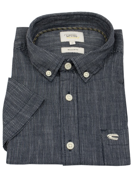 Camel Active Kurzarmhemd - Regular Fit - Button Down - dunkelblau - ohne OVP