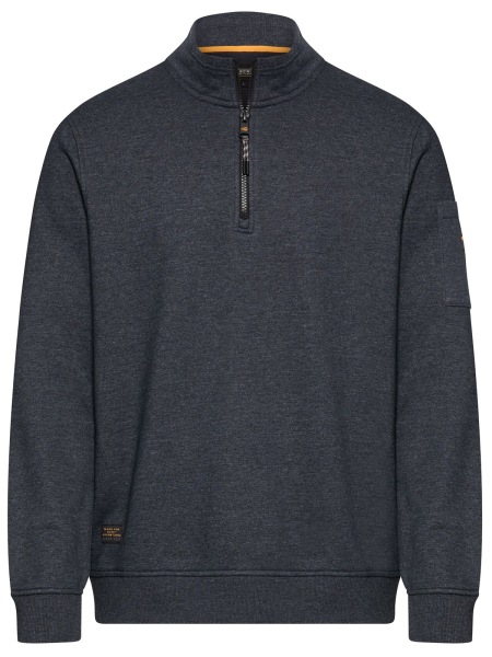 Camel Active Sweatshirt - Regular Fit - Troyerkragen - dunkelblau