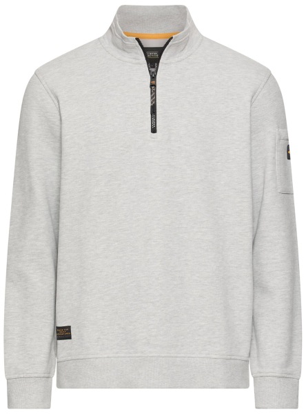 Camel Active Sweat-shirt - Regular Fit - col camionneur - gris clair