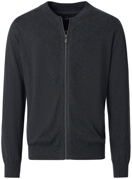 Casa Moda Cardigan / gilet en maille - col collège - anthracite